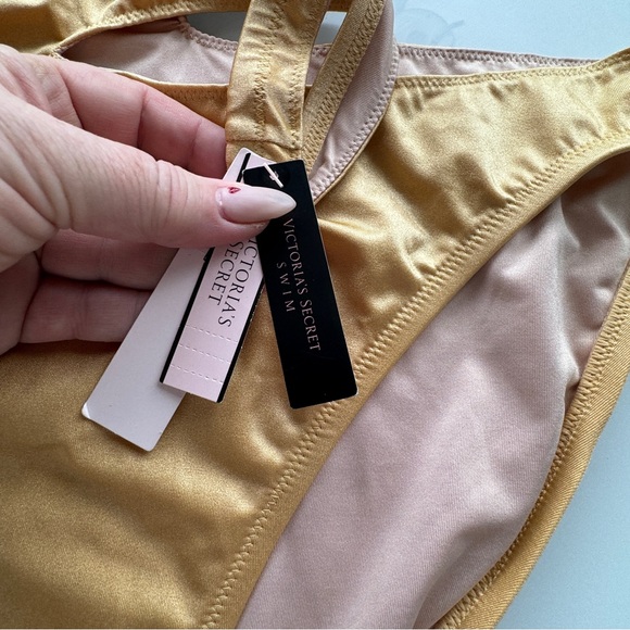 Victoria's Secret Lagos Cutout High Waist Cheeky Bottom Shira Gold Size XL NEW - Picture 4 of 7